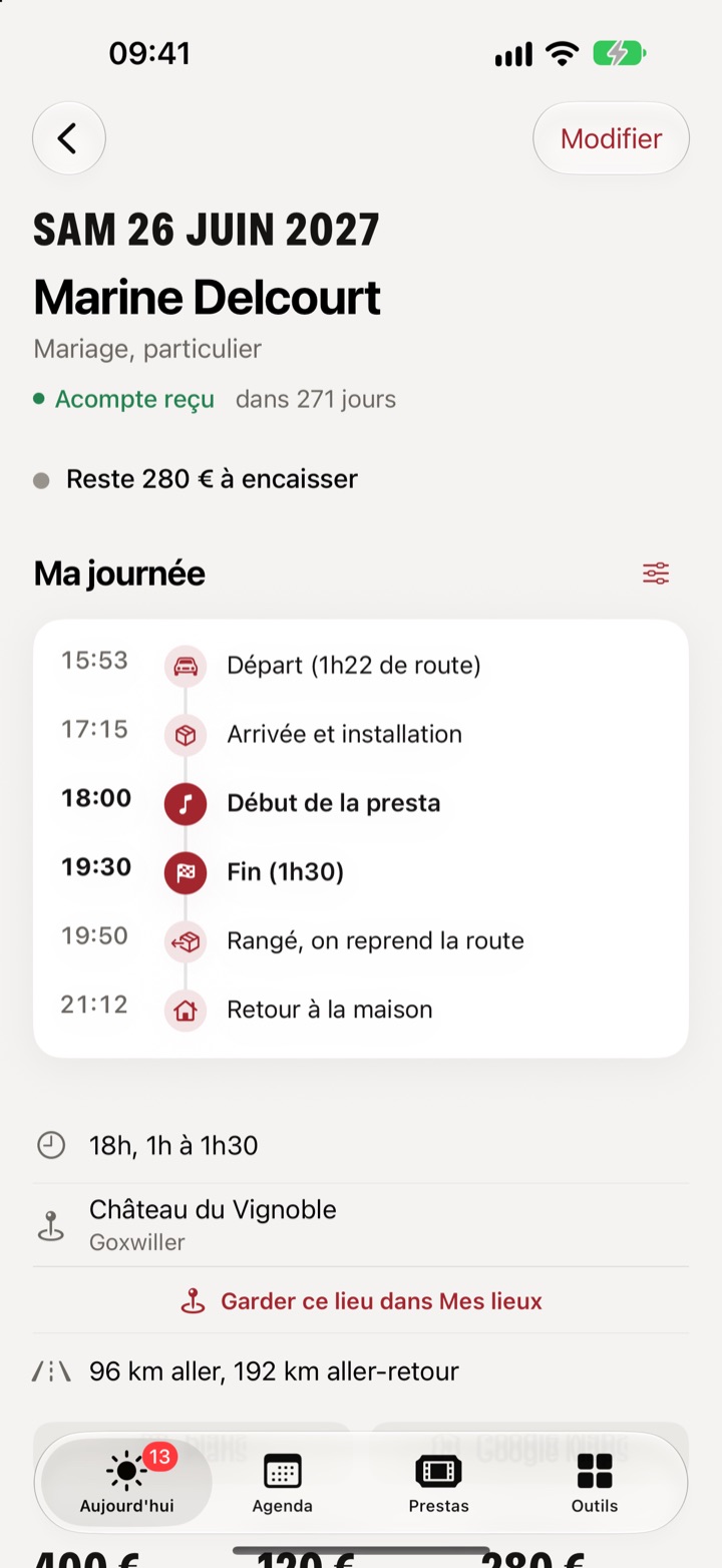 La fiche d'une presta